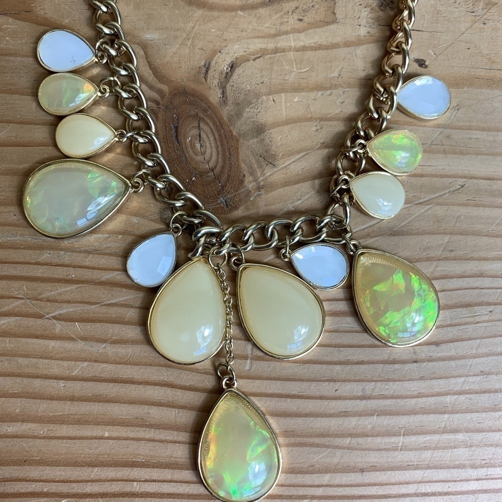 Cookie Lee summer yellow statement necklace.